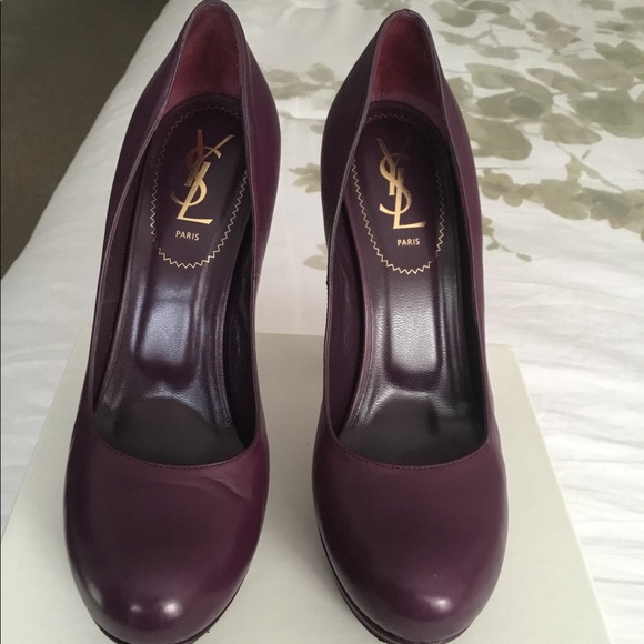 YvesSaintLaurent Palais 105 Magenta Leather Pumps - Picture 7 of 7